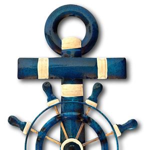 โลหะ Art ที่ไม่ซ้ํากันมหาสมุทรทะเลชายฝั่งเรือบ้านชายหาดสวนลานสก็อตแลนด์สีดํา Smith ตกแต่งบ้านเคาะผนังสมอ - Product Image 4