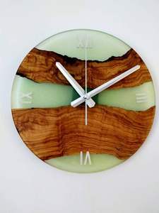 À PROPOS DE L'HORLOGE MURALE EPOXY MEILLEURE Qualité Horloge murale en résine époxy en bois fabriquée à la main Horloge murale en résine époxy Wholes - Product Image 4