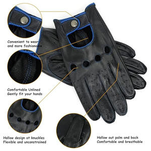 Gants de conduite en cuir d'agneau de haute qualité, style unique, durables, avec bracelet réglable, résistants à la chaleur et polyvalents - Product Image 3