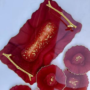 ถาดเรซินทรงโค้งมนสวยงามปรับแต่งได้เป็นมิตรต่อสิ่งแวดล้อมสำหรับการเสิร์ฟและตกแต่งบ้าน - Product Image 1