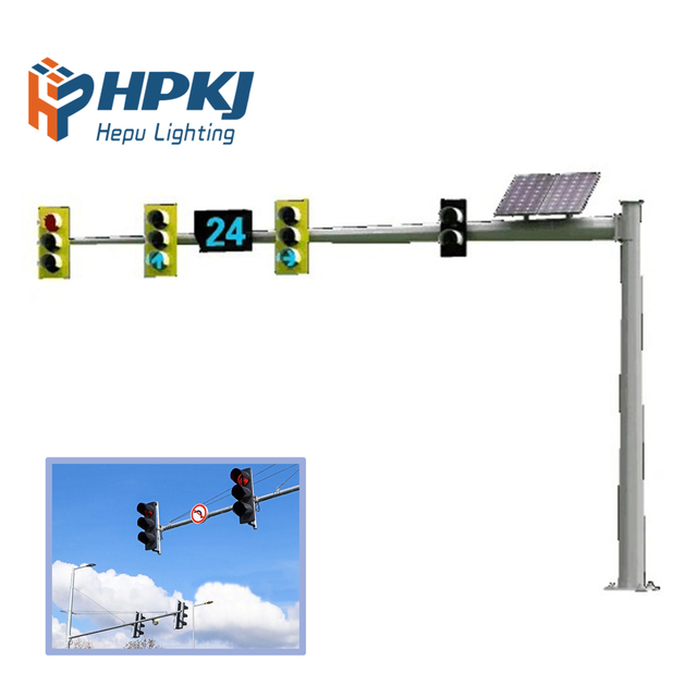 Traffic Signal Light Post Galvanized Outdoor Steel CCTV Camera Monitor LED Street Light for Road Garden and Street Use