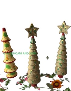 Kashmir Handmade Christmas <b>Tree</b> <b>Stand</b> Accessories Eco-Friendly Custom Size Paper Mache Ornaments Baubles - Product Image 2