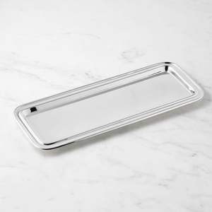 Bandeja de servicio de tamaño grande con forma de rectángulo de diseño liso, uso para comida de comedor y uso de servicio de comida de boda a la venta - Product Image 1