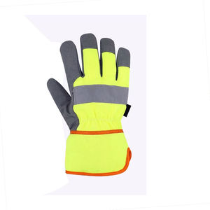 Guantes de cuero de vaca divididos Guantes de trabajo de cuero de invierno forrados para hombres con guantes de seguridad de aislamiento pesado - Product Image 3