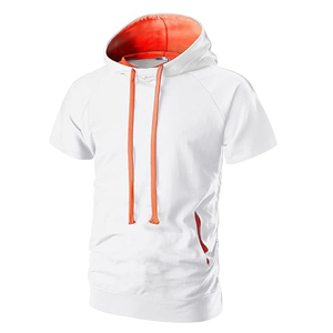 Sweat-shirt à capuche pour homme en tissu French Terry 100% polyester, style zippé, motif uni imprimé à l'écran - Product Image 2