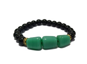 <b>Bracelet</b> Black and Amazonite Obsidian <b>Beads</b> Stone <b>Bracelet</b> Crystal Gemstone Fashion Jewelry <b>Men</b> and Women Gift Energy Medi - Product Image 2