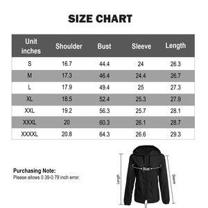 New Women's Black Hooded Windproof <b>Rain</b> <b>Jacket</b> Full Sleeve Zipper Closure Utility Style <b>Long</b> Length Solid Color Polyester Coat - Product Image 6