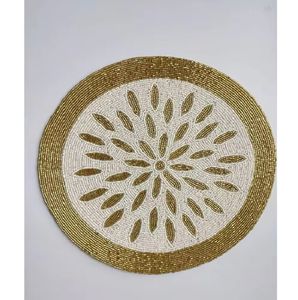 Mantel Individual con cuentas de colores con diseño de hojas, lo mejor para Decoración de mesa, posavasos para decoración del hogar, diseño con cuentas y forma - Product Image 6