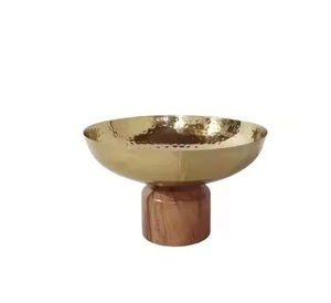 Cuenco dorado de aluminio para servir comida, decoración de mesa de Metal, dátiles, cuencos de frutas secas de Chocolate, Ideal para comedor en casa - Product Image 1