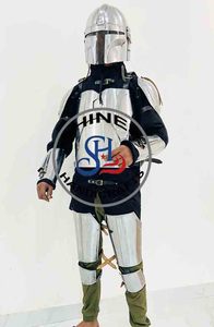 Traje de acero mandaloriano Medieval, armadura completa, película, Cosplay, SCA, plateado pulido, 18 Ga - Product Image 2