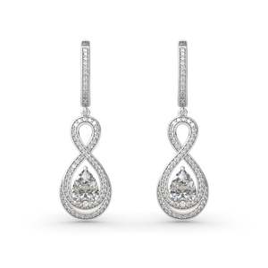 Jeulia <b>Infinity</b> Love Pear Cut Sterling Silver Fashion Drop <b>Earrings</b> - Product Image 1