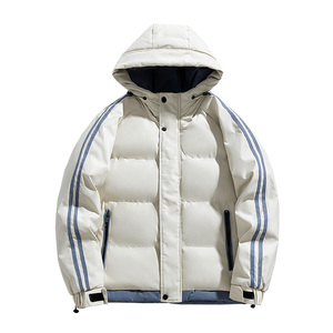 Vestes en polyester sans col imperméable de haute qualité pour hommes avec capuche Logo personnalisable conception de bouffant en duvet de canard - Product Image 2