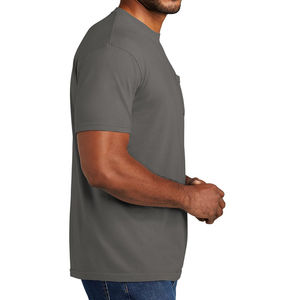 T-shirt décontracté à manches courtes pour homme, col rond, 100% coton, t-shirt d'été, anti-froissement, couleur unie, lettre, confortable, hauts pour homme - Product Image 5