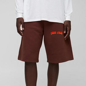 Vente chaude article 100% coton hommes court taille élastique bouffée personnalisée imprimé logo streetwear respirant couleur unie homme jogger - Product Image 1