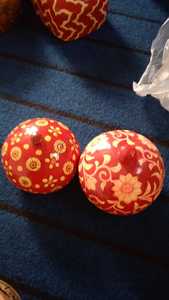 Mache décorations d'arbre de noël boule de papier artisanale boule de papier traditionnelle colorée écologique boule de noël suspendue de haute qualité - Product Image 4