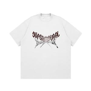 T-shirt Américain Créatif d'Été pour Homme, 100% Coton, Séchage Rapide, Respirant, Col Rond, en Toile, Coupe Ample Décontractée, Jersey Lourd, Manches Courtes, Grande Taille - Product Image 1