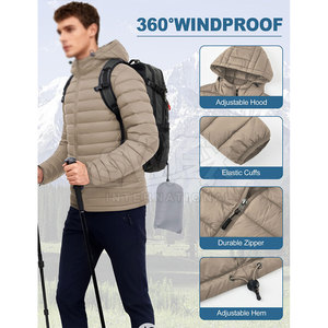 New Design Hooded Collar <b>Packable</b> Bubble Winter <b>Jackets</b> For Men Long Sleeves Full Zipper Men <b>Packable</b> Bubble Winter <b>Jackets</b> - Product Image 4