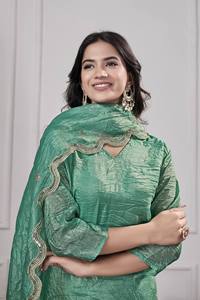 Designer Traditional Ethnic 3-Piece Set Readymade Stitched Sharara Gharara Georgette <b>Fabric</b> <b>Indian</b> Embroidery Work Reversible - Product Image 3