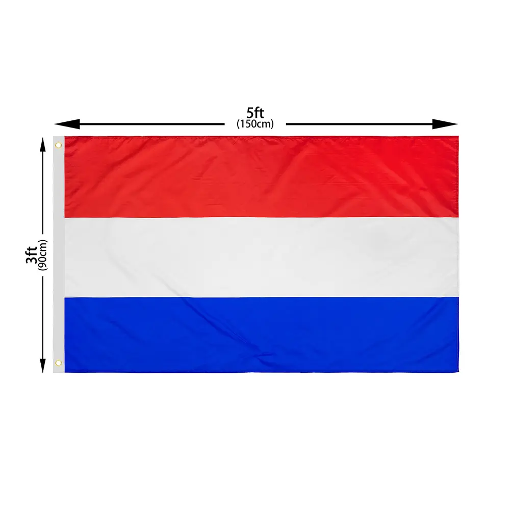 Euro 2024 Hot Selling Voetbal Juichende Producten 100% Duurzaam Polyester Aanpassen 3X5 Ft Vlag Nederland Vlag Van Nederland