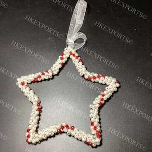 Adornos colgantes con cuentas de amor navideño hechos a mano, decoraciones festivas únicas para el hogar, tamaño personalizable - Product Image 5