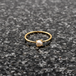 Gold-Plated 925 Sterling Silver Freshwater Pearl Prong <b>Set</b> Ring - Product Image 4