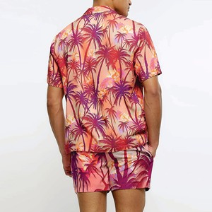 Venta al por mayor de secado rápido camisas hawaianas Spandex poliéster logotipo personalizado sublimación playa camisas de los hombres - Product Image 4