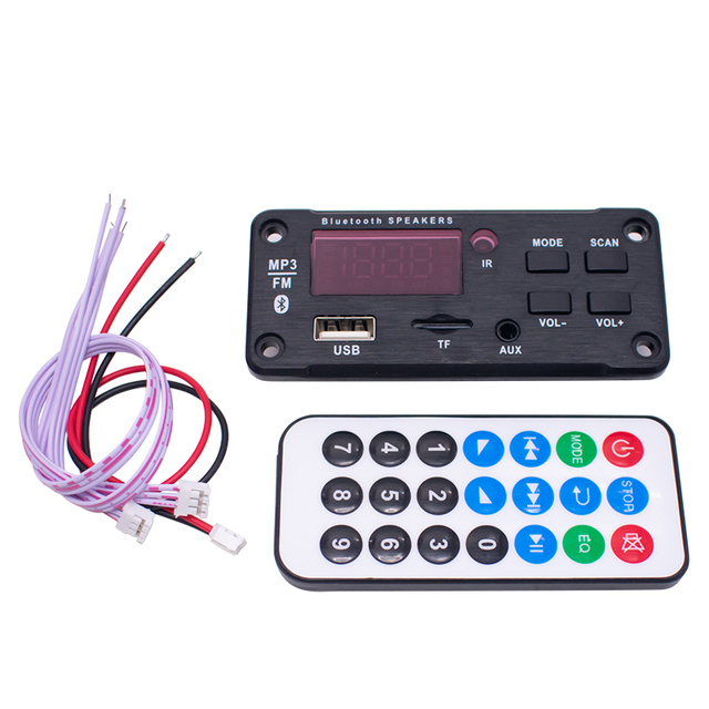 2*20W Blue Tooth 5.0 USB Car Player Decoder Board Amplifier MP3/WMA FM Radio ICs