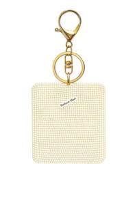 Llavero personalizado con cuentas a mano y diseño de cereza, fondo de cuentas blancas, accesorio de moda hecho a mano para bolsos y regalos - Product Image 3