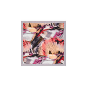 Pañuelo cuadrado de moda de sarga de algodón con estampado de salmón - Product Image 1