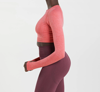 Ensemble de yoga respirant sans couture 100 % polyester de qualité supérieure pour femme – Leggings taille haute et brassière de sport avec logo frontal 220g pour la gym et le Pilates