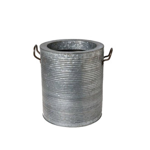 Vintage Antique Design Galvanized Planter Round <b>Basket</b> Hot Selling Set of 3 <b>Flower</b> Planter Use <b>for</b> Garden Decoration - Product Image 4