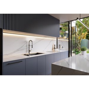Grande dalle en quartz Arabescato Unionstone, composition cristalline, imperméable, design moderne, pour application murale - Product Image 2