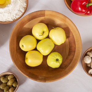 <b>Large</b> 30cm Beech Wood Salad <b>Bowl</b> - Natural Wooden Serving <b>Bowl</b> for Fruit & Table Decor - Product Image 1