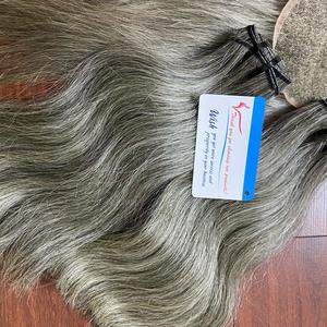 Producto SUPERIOR Extensiones de cabello Trama Cabello de color gris liso natural al por mayor Sin caída Sin enredos - Product Image 6