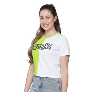 OEM été femmes Crop Top T-Shirt imprimé personnalisé mode décontractée avec un design uni coupe régulière et à manches courtes écologique - Product Image 2