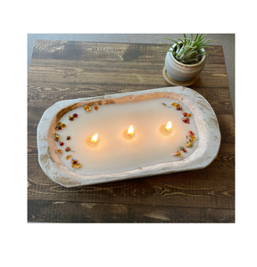 Bougie en pâte de bois bol rustique ferme décoration de la maison avec pain fruits bougies pour décorations en vrac articles et vente - Product Image 4