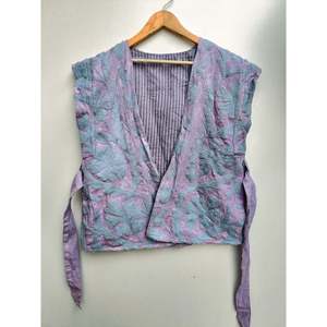 Handmade Breathable Women's Suzani <b>Kantha</b> Embroidered Flock Print Floral Pattern Cotton <b>Jacket</b> Spring/Winter Outer Wear Vest - Product Image 1