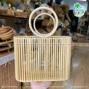 BOLSO DE BAMBÚ Natural con Forro de Algodón para Uso Versátil Elegante Ecológico para Verano Bolso de Mujer para Mujer - Product Image 2