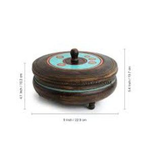 Color marrón oscuro hecho a mano de alta calidad de madera de bambú artículos de cocina Roti Chapati contenedor maravilloso diseño Roti contenedor - Product Image 1