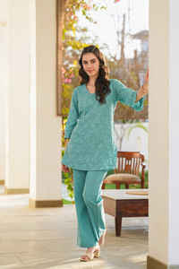 ชุดคอตตอนคอตตอนคุณภาพสูงสำหรับผู้หญิงระบายอากาศได้ดีมีสไตล์สำหรับวันหยุดพักผ่อนในปาร์ตี้ฤดูร้อนง่ายสบายๆรูปแบบที่ไม่ซ้ำใคร - Product Image 5