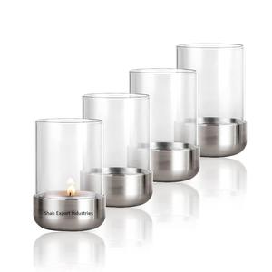 Trendy Design Metal/Glass Hurricanes Tealight <b>Holder</b> Silver Color for Home Candlelight <b>Dinner</b> Decor Hurricanes <b>Holder</b> - Product Image 6