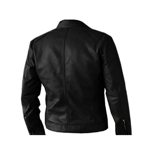 Chaqueta de cuero PU de piel de vaca informal para hombre 2025 con cuello levantado y manga larga con cremallera chaqueta OEM de invierno de alta calidad para hombre - Product Image 2