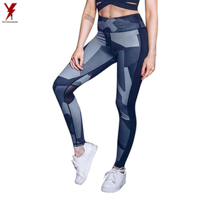 Ropa deportiva personalizada de cintura alta para mujer, conjunto de yoga sin costuras para gimnasio, mallas sublimadas con logotipo a precio barato - Product Image 4