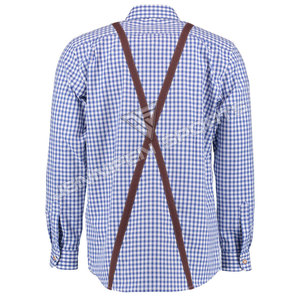 Bavarian คุณภาพสูงผู้ชายเสื้อตรวจสอบผ้าผ้าฝ้าย 100% แขนยาวปุ่มปิดกระเป๋าหน้าอกภายในทอป้ายคอ - Product Image 2