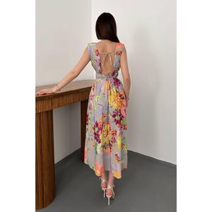Vestido de Verano con Estampado Floral Azul - Azul - Product Image 5
