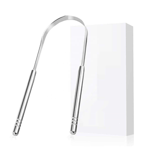 Grattoir et nettoyant de langue dentaire en forme de U professionnel en acier inoxydable pour hommes femmes et enfants pour les soins bucco-dentaires personnels - Product Image 1