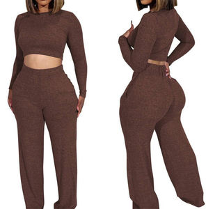 Ensemble de sport décontracté avec logo personnalisé de haute qualité pour femmes, pantalon de jogging oversize à manches longues, ensemble deux pièces à motif uni XL, grande taille - Product Image 5