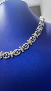 Collar de Plata de Lujo con Diseño Floral, Elegante Collar de Plata, Collar de Plata de Diseñador, Collar de Plata llamativo para Mujer - Product Image 2