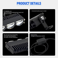 Feux de calandre LED, faisceau haut/bas, blanc/ambre, 1 à 6 lentilles, 9-80V DC, IP68, puce 3570, sans ventilateur, pour camion, SUV, tout-terrain