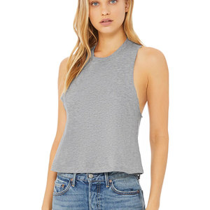 Gris chiné Bella Canvas Femmes Cropped Sexy Respirant Débardeur Prix Pas Cher - Product Image 1